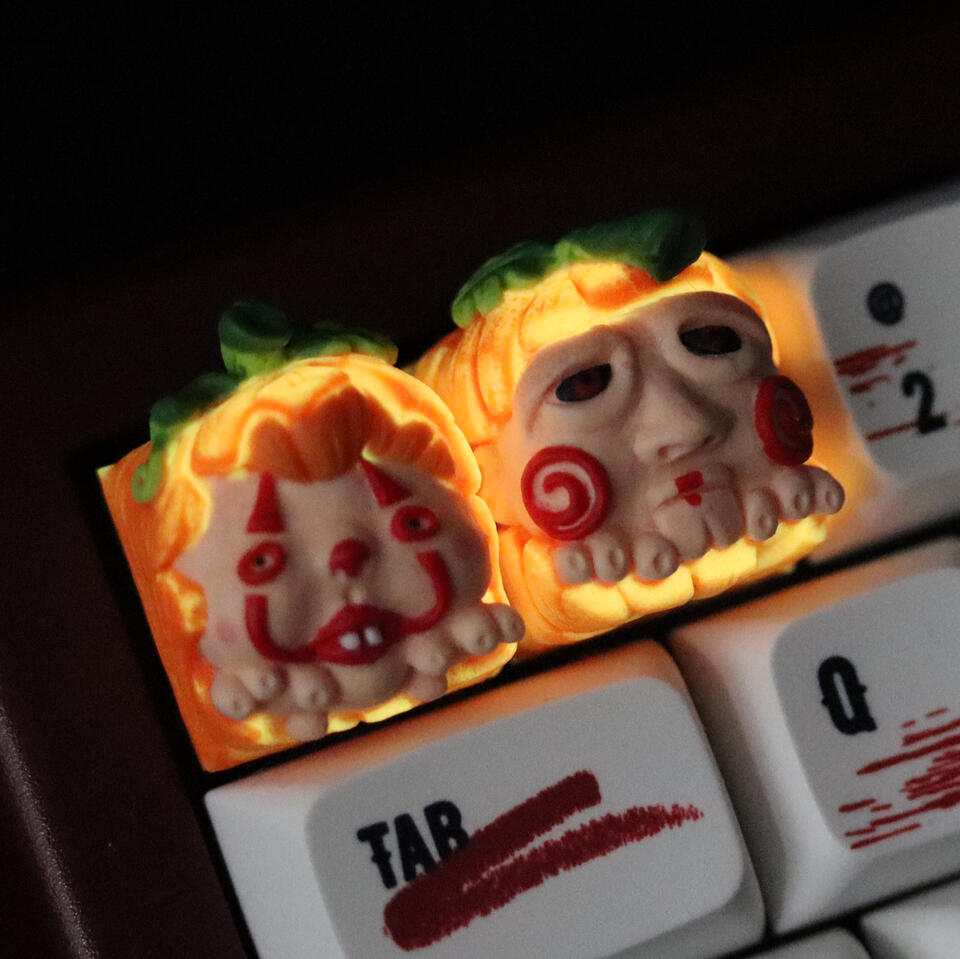 Pumpkin Set $110 - Set 2 horror characters in pumpkin costume - Glow in the dark - R1 Cherry Switch - Buy separately for $60/ea